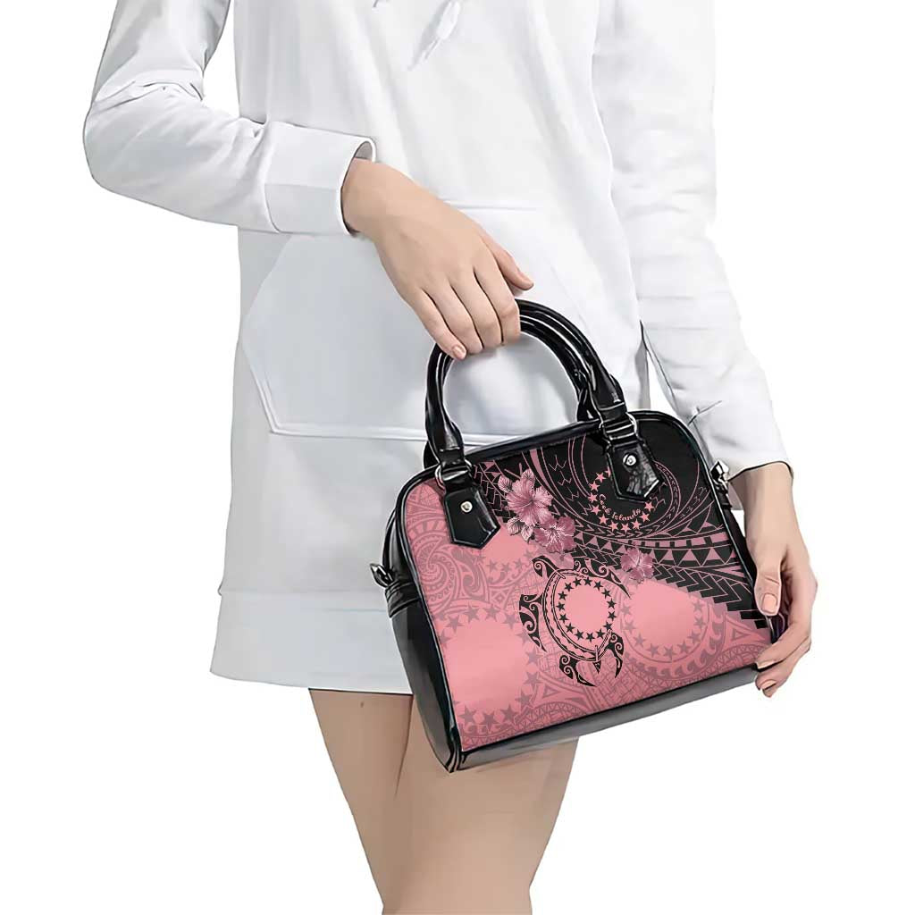 Cook Islands Turtle Shoulder Handbag Stars and Hibiscus - Pink LT01 - Polynesian Pride