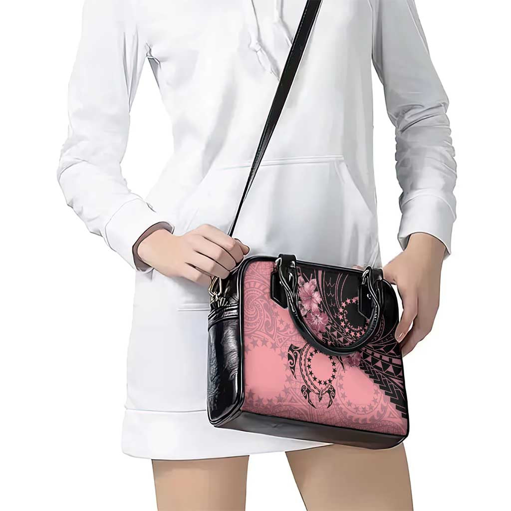 Cook Islands Turtle Shoulder Handbag Stars and Hibiscus - Pink LT01 - Polynesian Pride