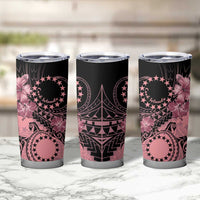 Cook Islands Turtle Tumbler Cup Stars and Hibiscus - Pink LT01 - Polynesian Pride