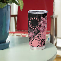 Cook Islands Turtle Tumbler Cup Stars and Hibiscus - Pink LT01 - Polynesian Pride