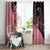 Cook Islands Turtle Window Curtain Stars and Hibiscus - Pink