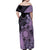 Cook Islands Turtle Family Matching Off Shoulder Maxi Dress and Hawaiian Shirt Stars and Hibiscus - Purple