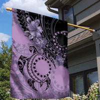 Cook Islands Turtle Garden Flag Stars and Hibiscus - Purple LT01 - Polynesian Pride