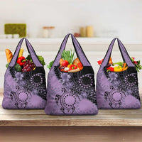 Cook Islands Turtle Grocery Bag Stars and Hibiscus - Purple LT01 3-pack One Size Purple - Polynesian Pride