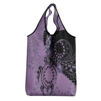 Cook Islands Turtle Grocery Bag Stars and Hibiscus - Purple LT01 - Polynesian Pride