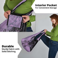 Cook Islands Turtle Grocery Bag Stars and Hibiscus - Purple LT01 - Polynesian Pride