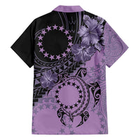 Cook Islands Turtle Hawaiian Shirt Stars and Hibiscus - Purple LT01 - Polynesian Pride