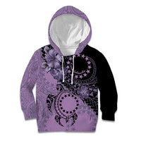 Cook Islands Turtle Kid Hoodie Stars and Hibiscus - Purple LT01 Hoodie Purple - Polynesian Pride