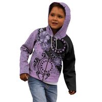 Cook Islands Turtle Kid Hoodie Stars and Hibiscus - Purple LT01 - Polynesian Pride
