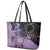 Cook Islands Turtle Leather Tote Bag Stars and Hibiscus - Purple