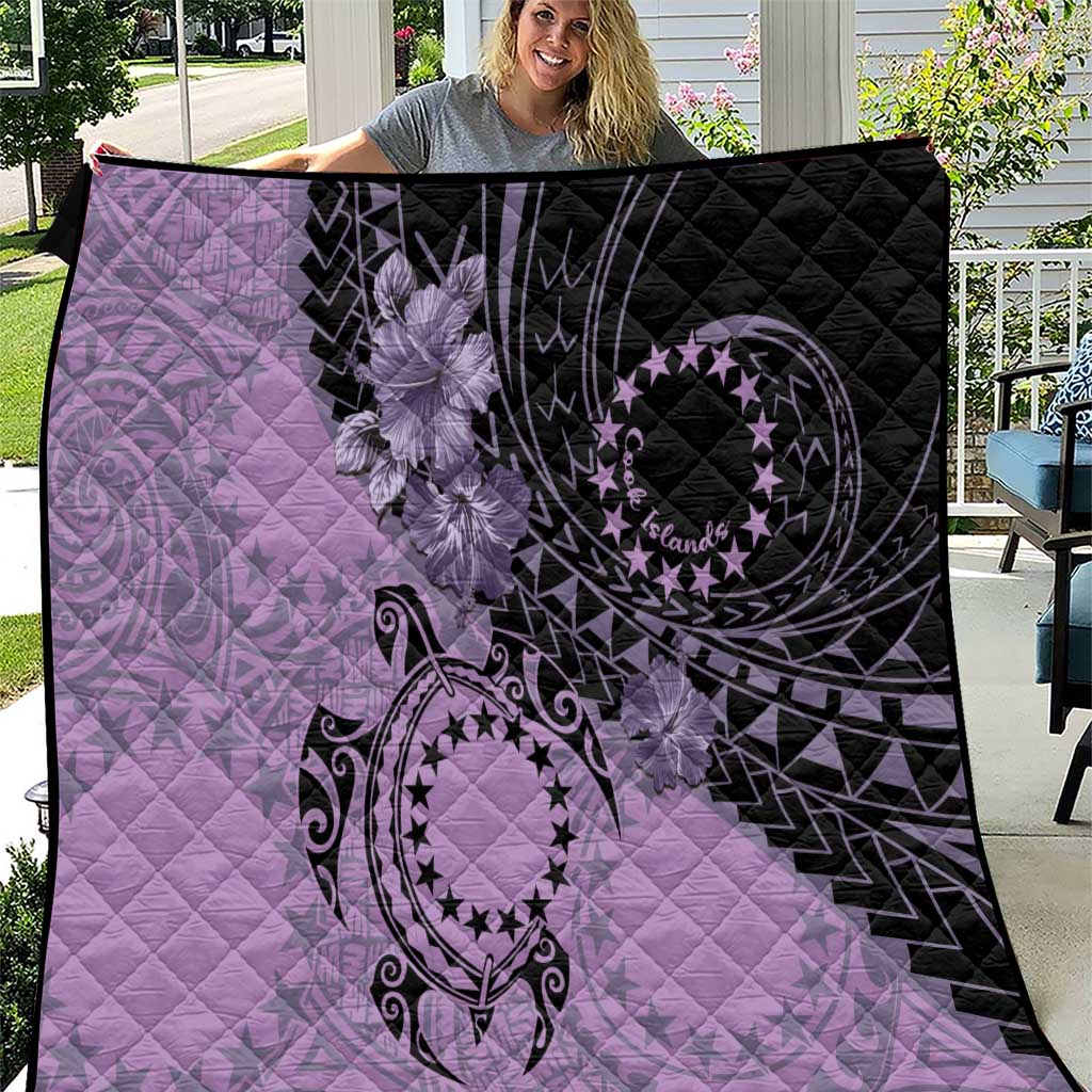 Cook Islands Turtle Quilt Stars and Hibiscus - Purple LT01 Purple - Polynesian Pride