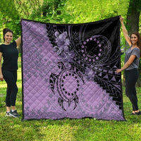 Cook Islands Turtle Quilt Stars and Hibiscus - Purple LT01 - Polynesian Pride