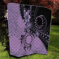 Cook Islands Turtle Quilt Stars and Hibiscus - Purple LT01 - Polynesian Pride