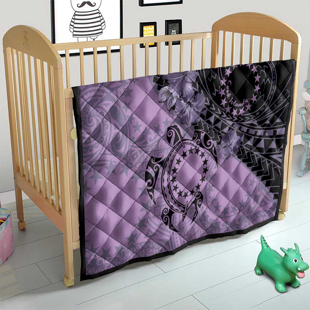 Cook Islands Turtle Quilt Stars and Hibiscus - Purple LT01 - Polynesian Pride