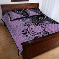 Cook Islands Turtle Quilt Bed Set Stars and Hibiscus - Purple LT01 - Polynesian Pride