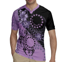 Cook Islands Turtle Rugby Jersey Stars and Hibiscus - Purple LT01 - Polynesian Pride