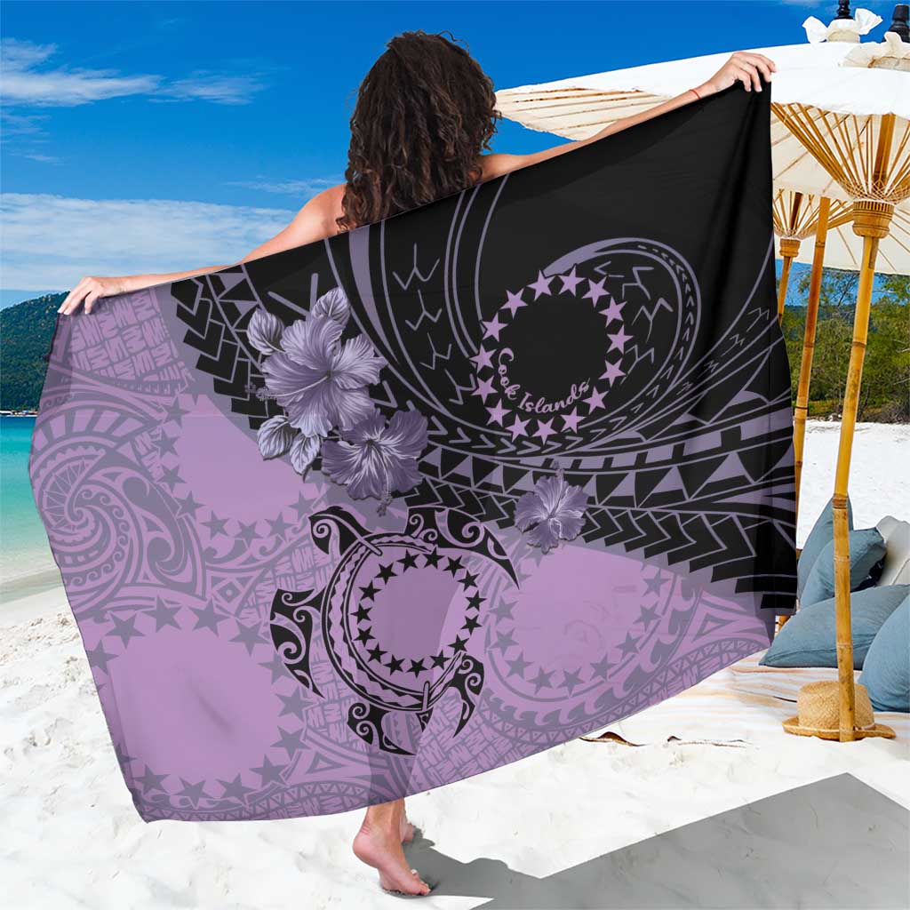 Cook Islands Turtle Sarong Stars and Hibiscus - Purple LT01 One Size 44 x 66 inches Purple - Polynesian Pride