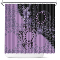 Cook Islands Turtle Shower Curtain Stars and Hibiscus - Purple LT01 Purple - Polynesian Pride