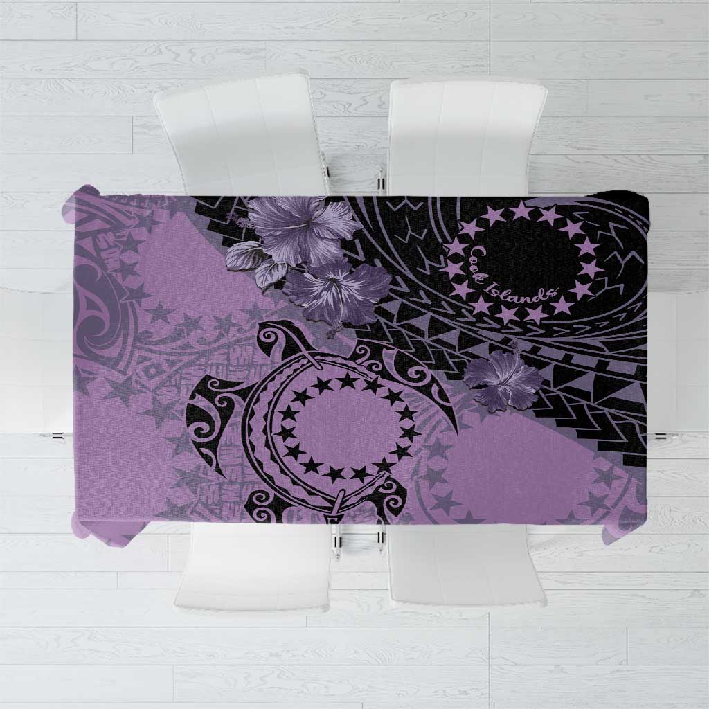 Cook Islands Turtle Tablecloth Stars and Hibiscus - Purple LT01 Purple - Polynesian Pride