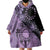 Cook Islands Turtle Wearable Blanket Hoodie Stars and Hibiscus - Purple