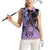 Cook Islands Turtle Women Sleeveless Polo Shirt Stars and Hibiscus - Purple