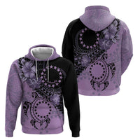 Cook Islands Turtle Zip Hoodie Stars and Hibiscus - Purple LT01 - Polynesian Pride