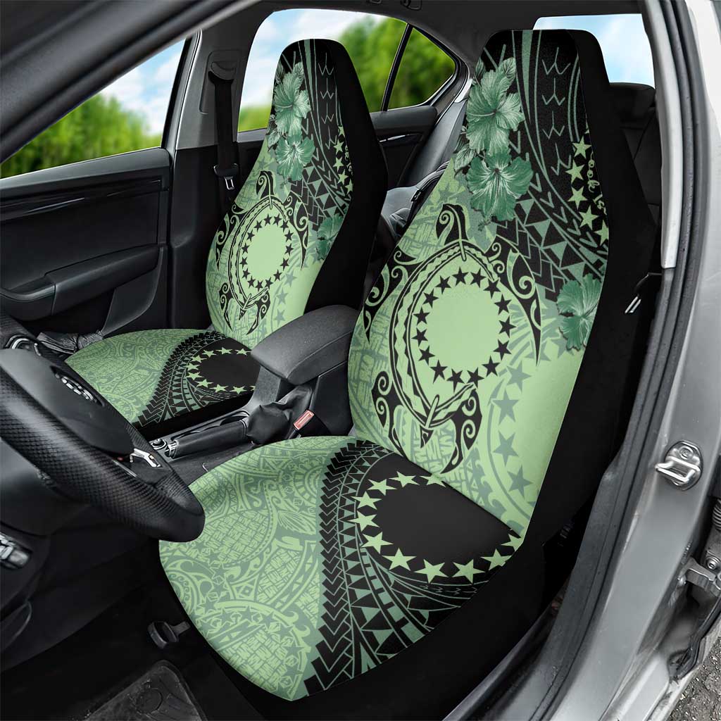 Cook Islands Turtle Car Seat Cover Stars and Hibiscus - Green LT01 - Polynesian Pride