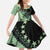 Cook Islands Turtle Family Matching Long Sleeve Bodycon Dress and Hawaiian Shirt Stars and Hibiscus - Green