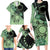 Cook Islands Turtle Family Matching Long Sleeve Bodycon Dress and Hawaiian Shirt Stars and Hibiscus - Green