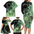 Cook Islands Turtle Family Matching Long Sleeve Bodycon Dress and Hawaiian Shirt Stars and Hibiscus - Green