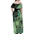 Cook Islands Turtle Family Matching Off Shoulder Maxi Dress and Hawaiian Shirt Stars and Hibiscus - Green