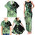 Cook Islands Turtle Family Matching Tank Maxi Dress and Hawaiian Shirt Stars and Hibiscus - Green