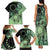 Cook Islands Turtle Family Matching Tank Maxi Dress and Hawaiian Shirt Stars and Hibiscus - Green