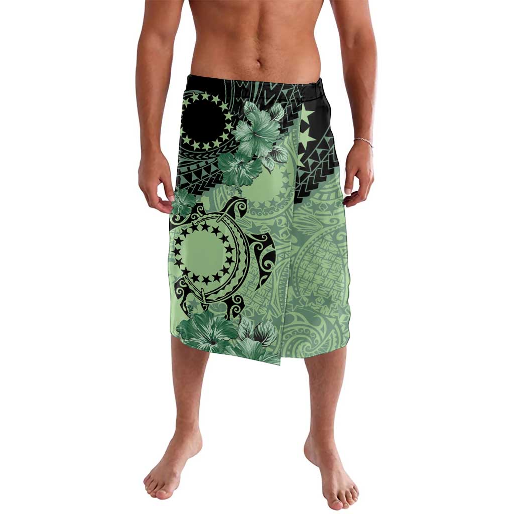 Cook Islands Turtle Lavalava Stars and Hibiscus - Green LT01 Green - Polynesian Pride