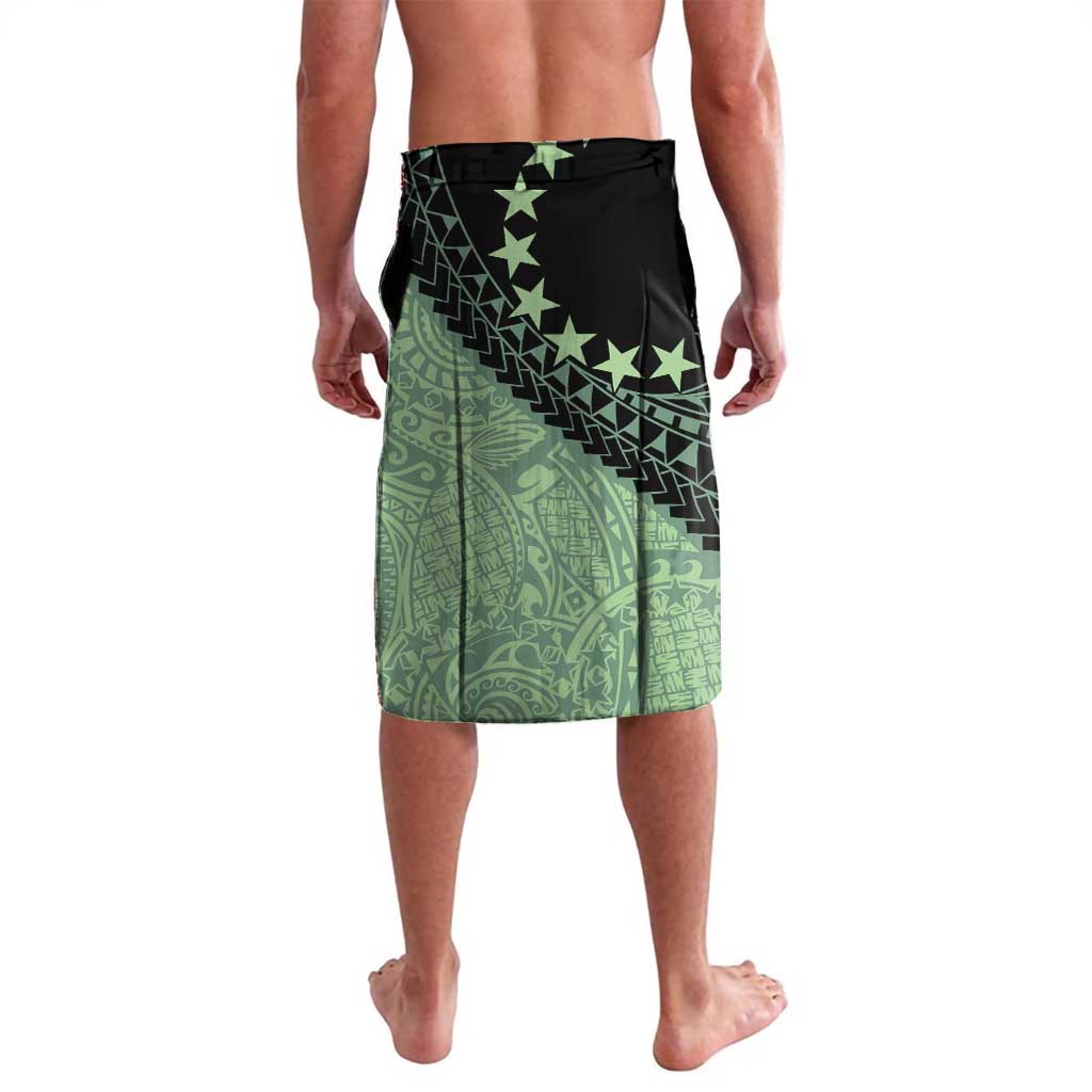 Cook Islands Turtle Lavalava Stars and Hibiscus - Green LT01 - Polynesian Pride