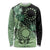 Cook Islands Turtle Long Sleeve Shirt Stars and Hibiscus - Green