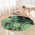 Cook Islands Turtle Round Carpet Stars and Hibiscus - Green