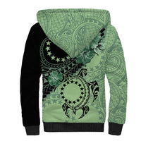 Cook Islands Turtle Sherpa Hoodie Stars and Hibiscus - Green LT01 - Polynesian Pride