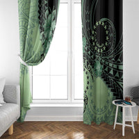 Cook Islands Turtle Window Curtain Stars and Hibiscus - Green LT01 - Polynesian Pride
