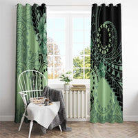 Cook Islands Turtle Window Curtain Stars and Hibiscus - Green LT01 - Polynesian Pride