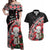 New Zealand Christmas Meri Kirihimete Couples Matching Off Shoulder Maxi Dress and Hawaiian Shirt Santa Hei Tiki Pohutukawa