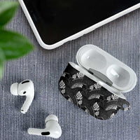 Grayscale Monstera AirPods Case Polynesian Tribal Pattern LT01 - Polynesian Pride