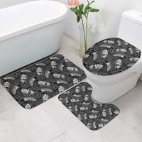 Grayscale Monstera Bathroom Set Polynesian Tribal Pattern LT01 - Polynesian Pride