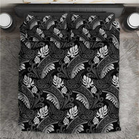 Grayscale Monstera Bedding Set Polynesian Tribal Pattern LT01 Black - Polynesian Pride