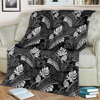 Grayscale Monstera Blanket Polynesian Tribal Pattern LT01 - Polynesian Pride