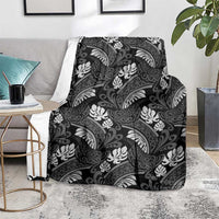 Grayscale Monstera Blanket Polynesian Tribal Pattern LT01 - Polynesian Pride