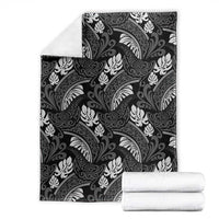 Grayscale Monstera Blanket Polynesian Tribal Pattern LT01 - Polynesian Pride