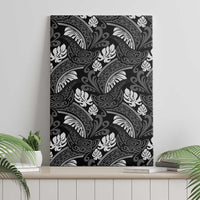 Grayscale Monstera Canvas Wall Art Polynesian Tribal Pattern LT01 - Polynesian Pride