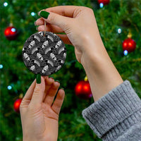 Grayscale Monstera Ceramic Ornament Polynesian Tribal Pattern LT01 - Polynesian Pride