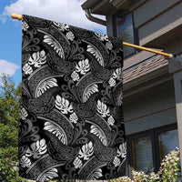 Grayscale Monstera Garden Flag Polynesian Tribal Pattern LT01 - Polynesian Pride